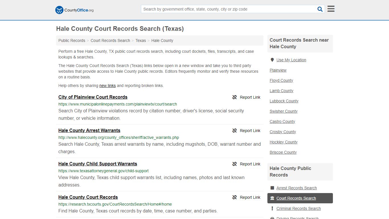Hale County Court Records Search (Texas) - County Office